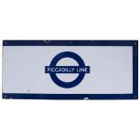 London Underground enamel station frieze sign PICCADILLY LINE ex Green Park measuring 22.5in x 9.