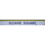 London Underground enamel frieze sign SLOANE SQUARE measuring 78.5in x 9in. In very good condition