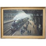 Original oil painting on canvas by Don Breckon 1975 of GREAT WESTERN KING CLASS LOCOMOTIVE No6000