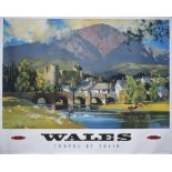 Poster BR(W) WALES TRAVEL BY TRAIN by Wooton. Quad Royal 50in x 40in. In excellent condition