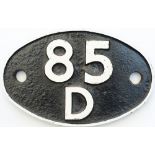 Shedplate 85D Kidderminster 1950-1961 with a sub shed of Cleobury Mortimer, and Bromsgrove 1961-1964