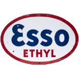 Advertising enamel sign ESSO ETHYL. Double sided, both sides in very good condition with minor