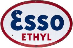 Advertising enamel sign ESSO ETHYL. Double sided, both sides in very good condition with minor