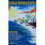 Poster BR(W) GOLDEN HOLIDAY TRAINS PAIGNTON TORQUAY TEIGNMOUTH DAWLISH. Double Royal 25in x 40in. In