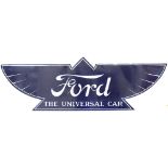 Advertising enamel sign FORD THE UNIVERSAL CAR measuring 48in x 15in. In excellent displayable