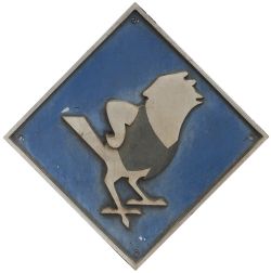 British Railways cast aluminium depot plaque for Stratford depicting the Cockney Sparrow. Square