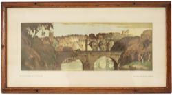 Carriage Print KNARESBOROUGH near HARROGATE from an original etching by Cyril H. Baraud. from the