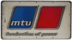 Nameplate MTU FASCINATION OF POWER ex British Railways Class 43 HST power car 43290 named July