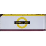 London Underground enamel station frieze sign CIRCLE LINE with Metropolitan Line interchange