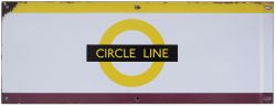 London Underground enamel station frieze sign CIRCLE LINE with Metropolitan Line interchange