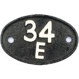 Shedplate 34E New England 1958-1968 with a sub shed of Spalding to 1960 ex British Railways