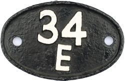 Shedplate 34E New England 1958-1968 with a sub shed of Spalding to 1960 ex British Railways