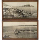 Carriage prints x2 Great Western Railway black and white photographic. THE SANDS, EXMOUTH and