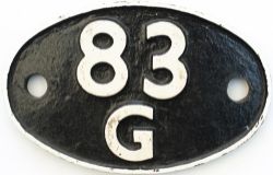 Shedplate 83G Penzance 1950-1963 with sub sheds Helston and St Ives to 1961 and Templecombe 1963-