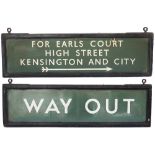 Southern Railway/ BR Southern double sided enamel railway sign FOR EARLS COURT HIGH STREET