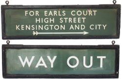 Southern Railway/ BR Southern double sided enamel railway sign FOR EARLS COURT HIGH STREET