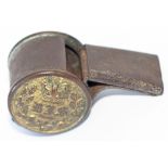 Bristol Joint Station senior staff Button whistle, with two 1in diameter gilt buttons. Possibly a