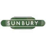 Totem BR(S) HF SUNBURY from the former London & South Western Railway station between Twickenham and