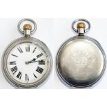 Taff Vale Railway nickel cased pocket watch with a Waltham, Mass. movement 4936590 which dates
