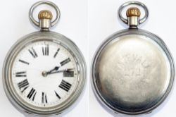 Taff Vale Railway nickel cased pocket watch with a Waltham, Mass. movement 4936590 which dates