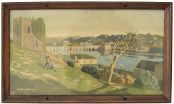 Carriage print BIDEFORD by Hesketh Hubbard from the Southern Railway Series. In good condition in