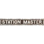 Great Western Railway pre grouping cast iron doorplate STATION MASTER. In original condition