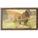 Carriage print EXMOOR by Hesketh Hubbard from the Southern Railway Series. In good condition in