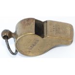 Glasgow and South Western Railway Company brass whistle stamped G.S & W.R 1498 The Thunderer Patent.