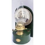 North Eastern Railway signal box Lamp complete with burner, reflector and glass chimney. Brass