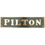 Nameplate PILTON ex 0-6-0ST built by Avonside Engine Co. as their number 1832 of 1919. It was sent