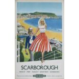 Poster BR(NE) SCARBOROUGH published by the North Eastern Region of British Railways in 1958. In very