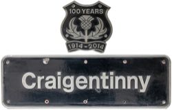 Nameplate CRAIGENTINNY plus crest ex British Railways Class 43 HST power car 43300 named November