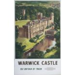 Poster BR(W) WARWICK CASTLE by Bagley. Double Royal 25in x 40in. In excellent condition.