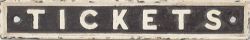 Great Western Railway pre grouping cast iron doorplate TICKETS. In original condition measures 15.