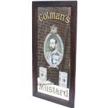 Advertising mirror COLMAN'S MUSTARD with images of King George V and 2 packets of mustard. In
