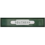 BR(S) enamel fascia sign SOUTHERN in totem. In excellent condition complete with wooden frame,