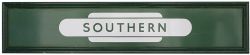 BR(S) enamel fascia sign SOUTHERN in totem. In excellent condition complete with wooden frame,