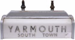 LNER station lamp YARMOUTH SOUTH TOWN. Cast aluminium with perspex sides. In very good condition,