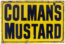 Advertising enamel sign COLMAN'S MUSTARD. In very good condition with minor edge chipping.