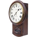 Midland Railway 12 inch mahogany cased drop dial fusee clock supplied by JOHN SMITH & SONS of Derby.
