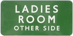 BR(S) FF enamel railway sign LADIES ROOM OTHER SIDE. In very good condition with a few minor