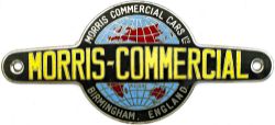 Morris Commercial Radiator Badge MORRIS COMMERCIAL CARS LTD BIRMINGHAM ENGLAND. Chrome with