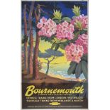 Poster BR(S) BOURNEMOUTH SUMMER AND WINTER RESORT by Alan Durman. Double Royal 25in x 40in. In