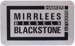 British Railways Diesel Class 60 power unit makers plate HAWKER SIDDELEY MIRRLEES DIESEL