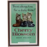 Advertising sign THERE'S ALWAYS TIME FOR A DAILY SHINE ! CHERRY BLOSSOM SHOE POLISH with the 3