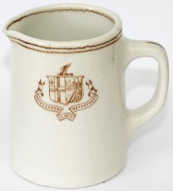 Great Western Railway small china MILK JUG with early GWR Twin Shield Coat of Arms and REFRESHMENT