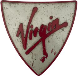 Virgin Trains class 220 Voyager shield. When first introduced all the shields were red backed but