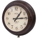 LMS 8 inch Bakelite cased Clock with Smiths going barrel movement. Original dial has Arabic numerals