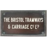 Bus motoring bronze plaque THE BRISTOL TRAMWAYS & CARRIAGE CO LTD measuring 16in x 9in. In very good