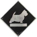 British Railways cast aluminium depot plaque for Glasgow Eastfield depicting the Scottie Dog. Square